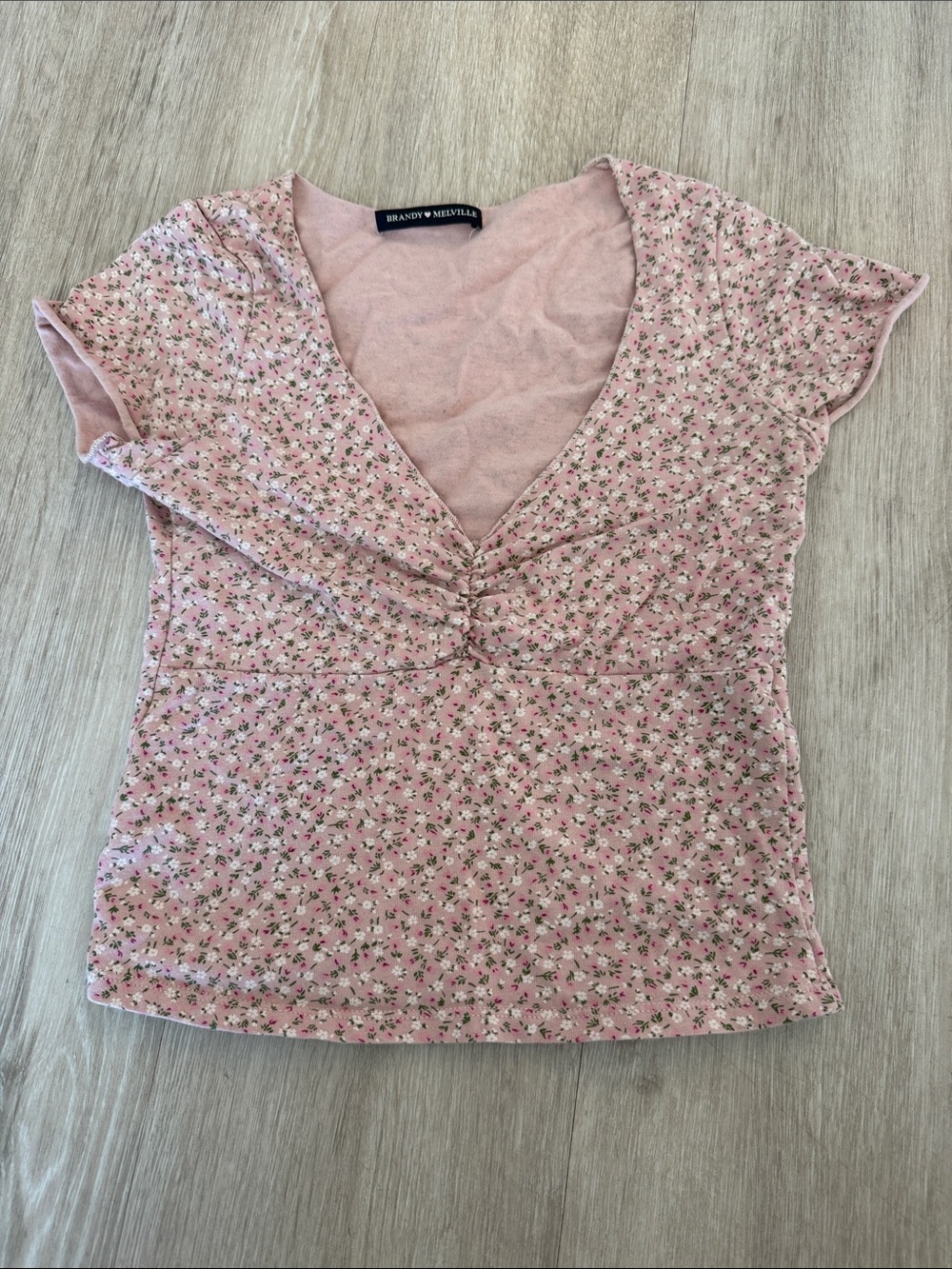 Brandy Melville Pink Floral T Shirt